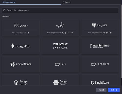 Choose the database for input source