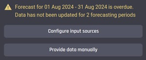 Warning about the overdue forecast in the AI & Analytics Engine